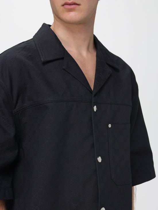 25FW 구찌 코튼 데님 자카드 셔츠 832581XDDCG 1000 Black - GUCCI