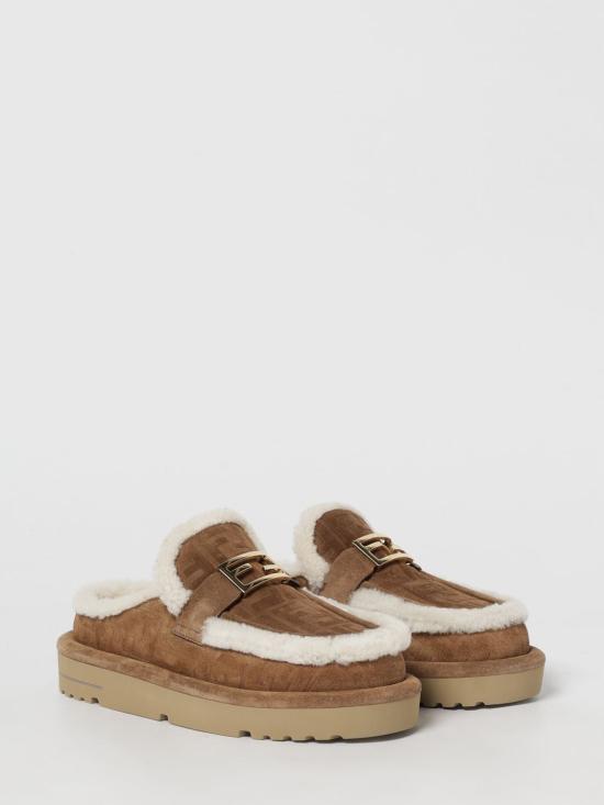 25FW 펜디 아프레 시크 FF 스웨이드 시어링 뮬 8R8777ASA1 F0C23 Tobacco - FENDI