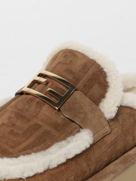 25FW 펜디 아프레 시크 FF 스웨이드 시어링 뮬 8R8777ASA1 F0C23 Tobacco - FENDI