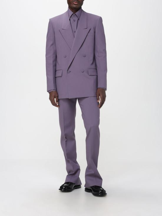 25FW 구찌 울 개버딘 클램프 슬림 셔츠 841624Z505F 5388 Violet - GUCCI