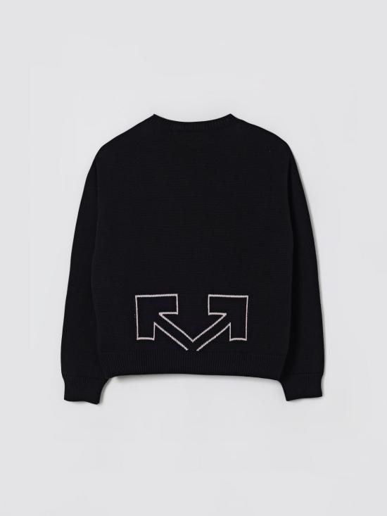 25FW [키즈] 오프화이트 풀오버 OGHE002F25KNI001 103C Black - OFF WHITE