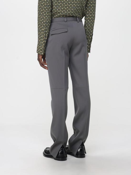 25FW 구찌 헤비 울 새틴 팬츠 헤비 울 새틴  850333Z7AYB 1085 Grey - GUCCI