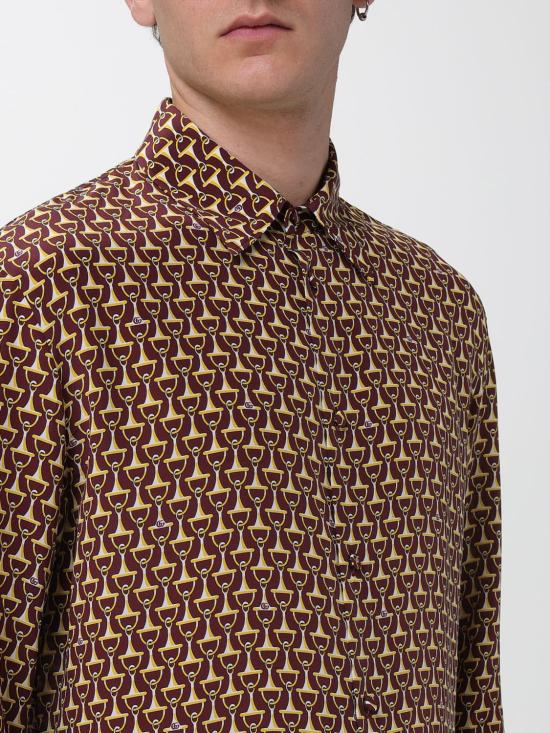 25FW 구찌 크레이프 드 씬 실크 셔츠 847034ZAT4Z 6018 Red - GUCCI