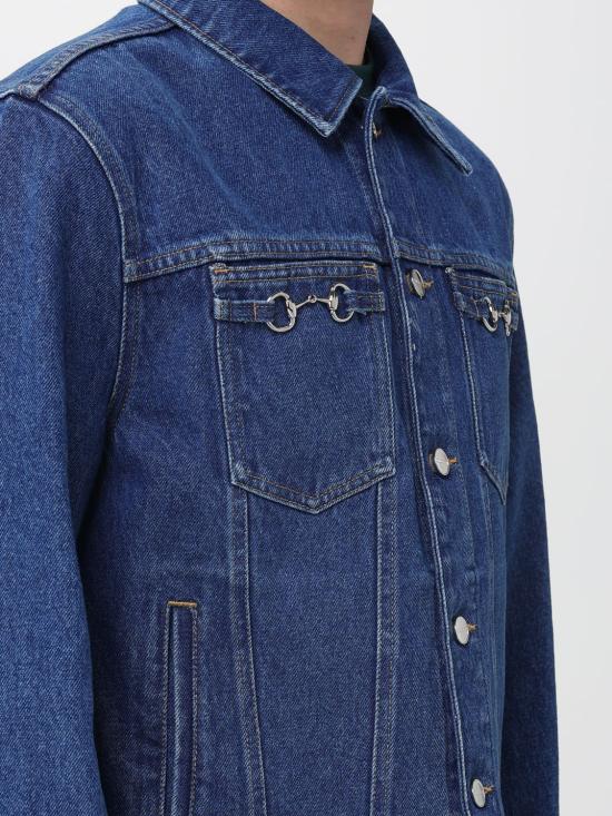 25FW 구찌 콘트라스트 스티치 데님 재킷 832476XDDCX 4447 Blue - GUCCI