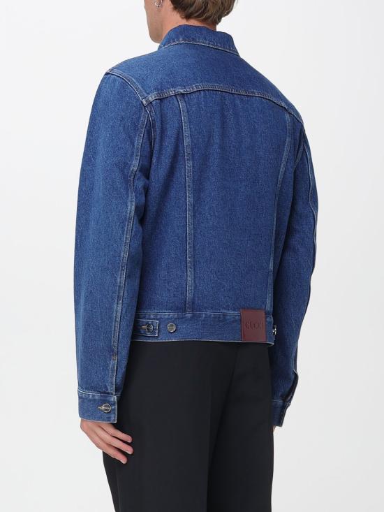 25FW 구찌 콘트라스트 스티치 데님 재킷 832476XDDCX 4447 Blue - GUCCI