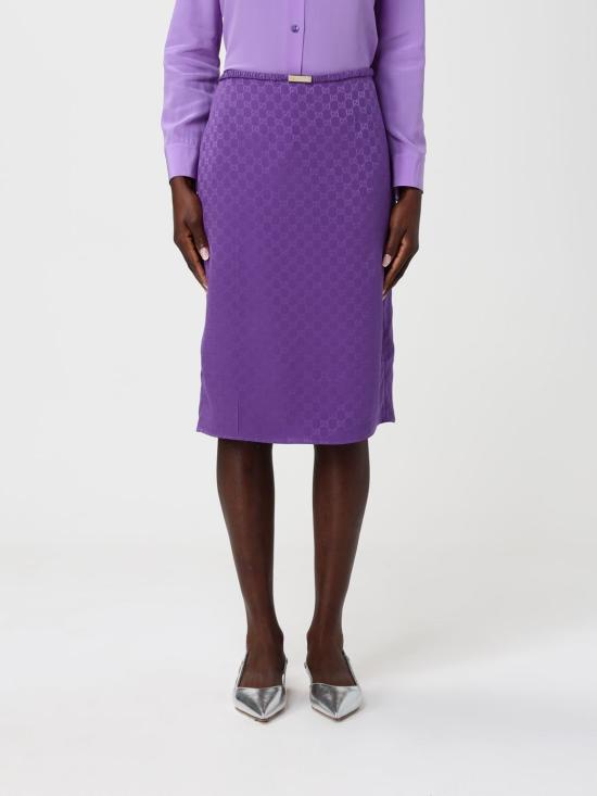 25FW 구찌 GG 실크 자카드 스커트 846275ZATF9 5007 Violet