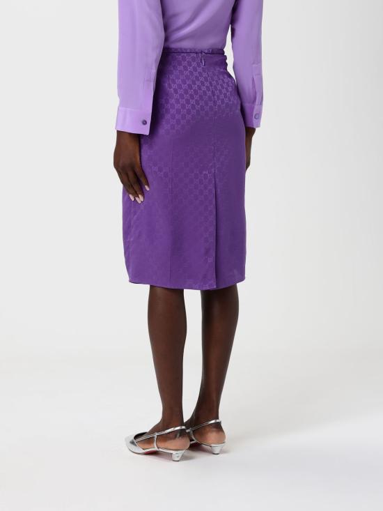 25FW 구찌 GG 실크 자카드 스커트 846275ZATF9 5007 Violet - GUCCI