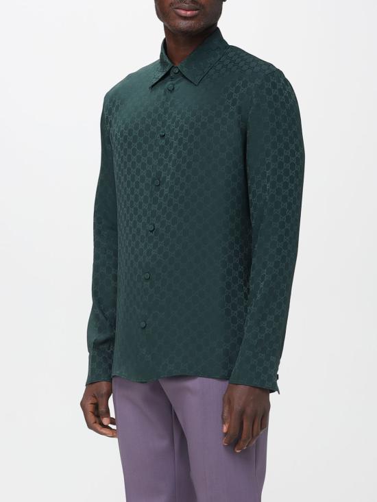 25FW 구찌 실크 자카드 쇼츠 847034ZATF9 3514 Green - GUCCI