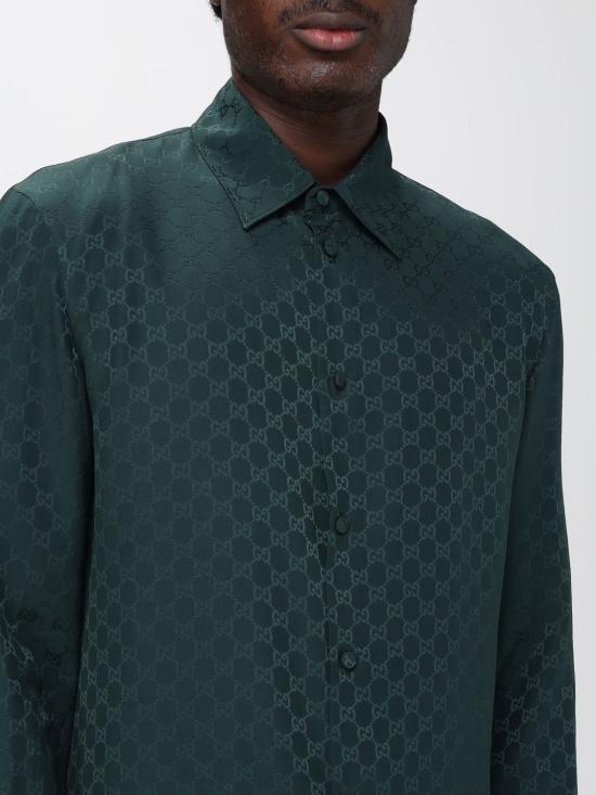 25FW 구찌 실크 자카드 쇼츠 847034ZATF9 3514 Green - GUCCI