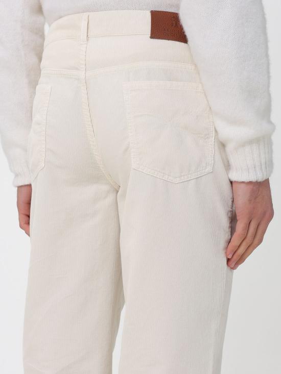 25FW 브루넬로 쿠치넬리 스트레이트 팬츠 Y279DI1780 C5797 White - BRUNELLO CUCINELLI