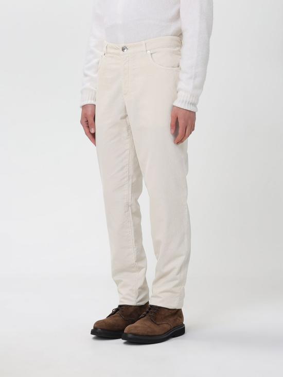 25FW 브루넬로 쿠치넬리 스트레이트 팬츠 Y279DI1780 C5797 White - BRUNELLO CUCINELLI