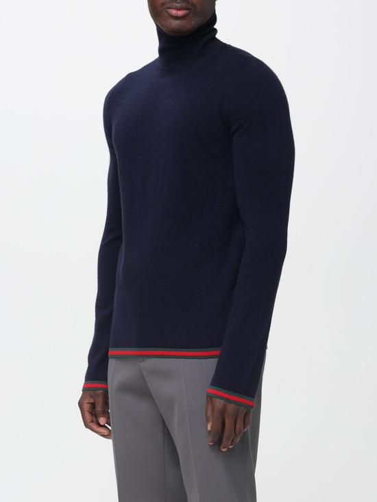 25FW 구찌 파인 소프트 캐시미어 터틀넥 850166XKE04 4795 Blue - GUCCI