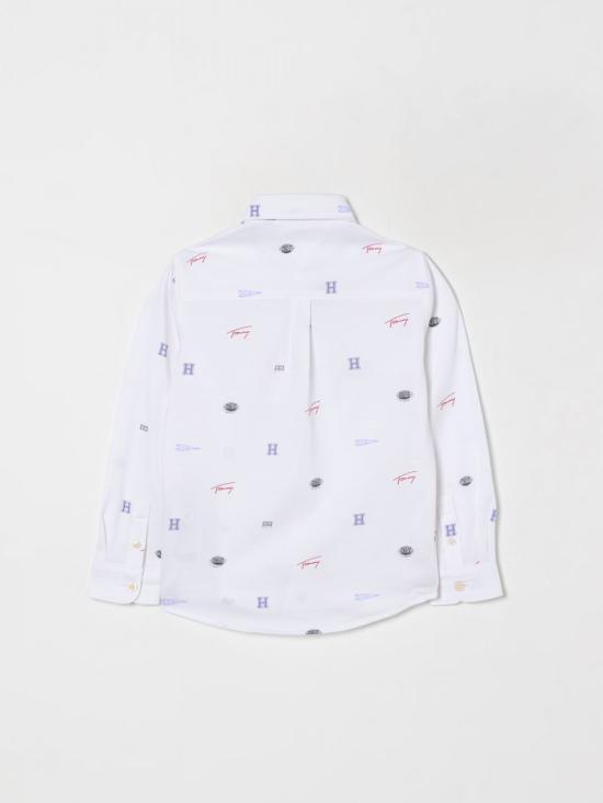 25FW [키즈] 타미힐피거 셔츠 KB0KB10090 YBR White - TOMMY HILFIGER