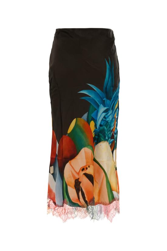  DONDE ESTEBAN 미디 스커트 D2SK06B BROWNMULTI - DONDE ESTEBAN