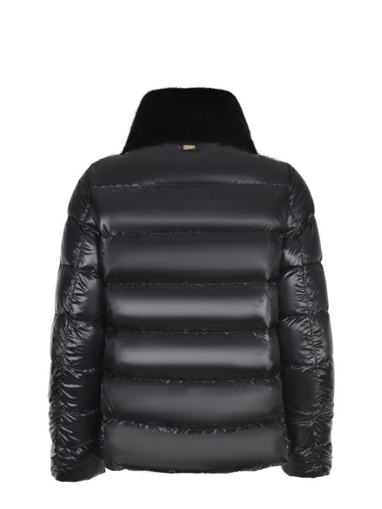 25FW 에르노 울트라라이트 나일론 & 레이디 얼터너티브 퍼 케이프 자켓  PI002017D12017Z 9300 Black - HERNO