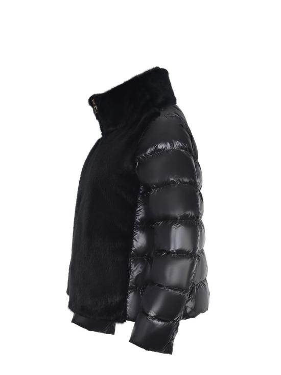 25FW 에르노 울트라라이트 나일론 & 레이디 얼터너티브 퍼 케이프 자켓  PI002017D12017Z 9300 Black - HERNO