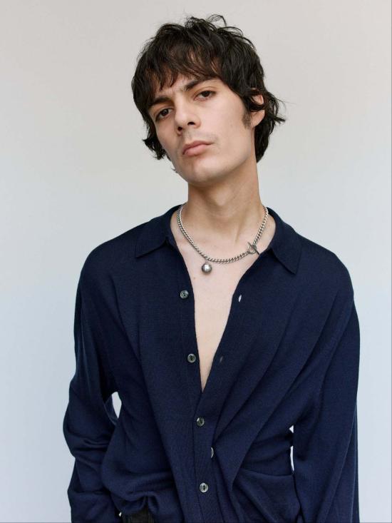  세실 툴켄스 폴로 티셔츠 존 스메들리 네이비 트위스티드 메리노 폴로 셔츠 - CECILE TULKENS