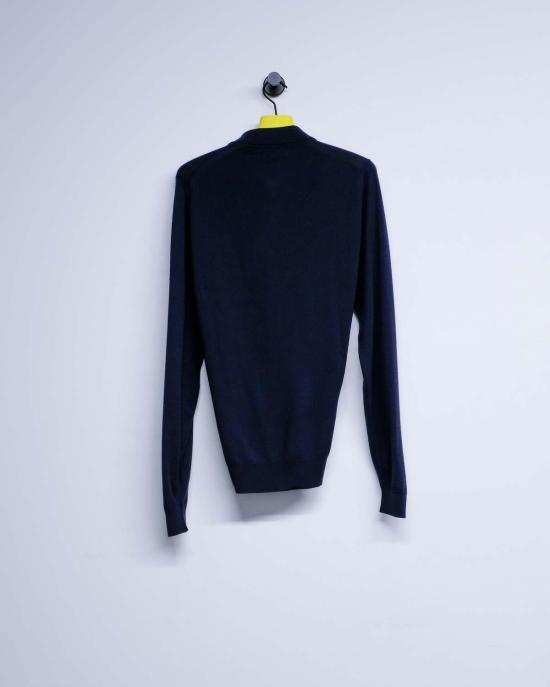  세실 툴켄스 폴로 티셔츠 존 스메들리 네이비 트위스티드 메리노 폴로 셔츠 - CECILE TULKENS