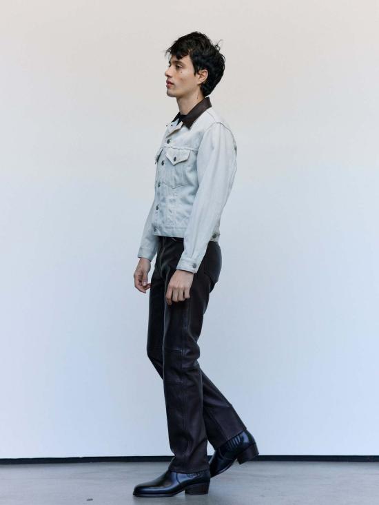  더 레터스 데님 자켓 레터스 아이보리 울 리넨 트윌 트러커 재킷