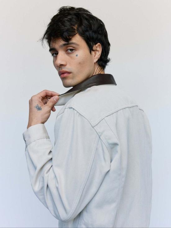  더 레터스 데님 자켓 레터스 아이보리 울 리넨 트윌 트러커 재킷 - THE LETTERS