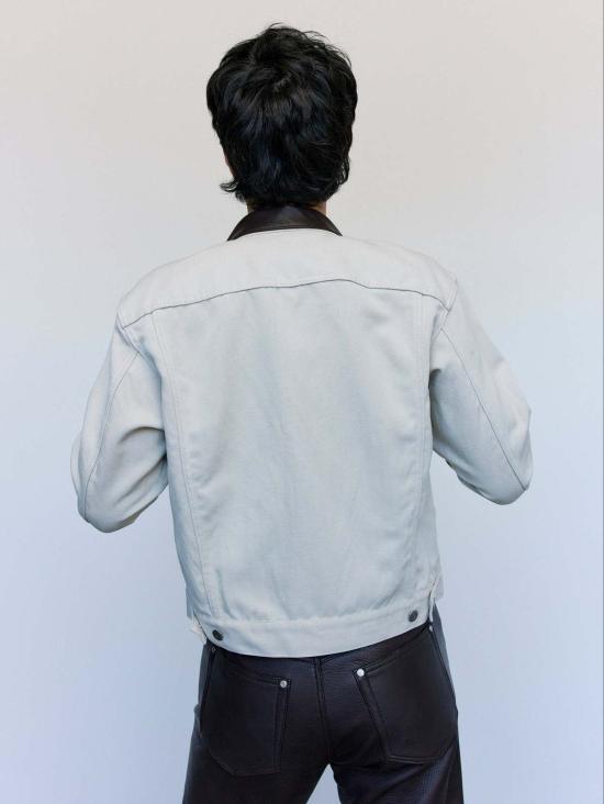  더 레터스 데님 자켓 레터스 아이보리 울 리넨 트윌 트러커 재킷 - THE LETTERS