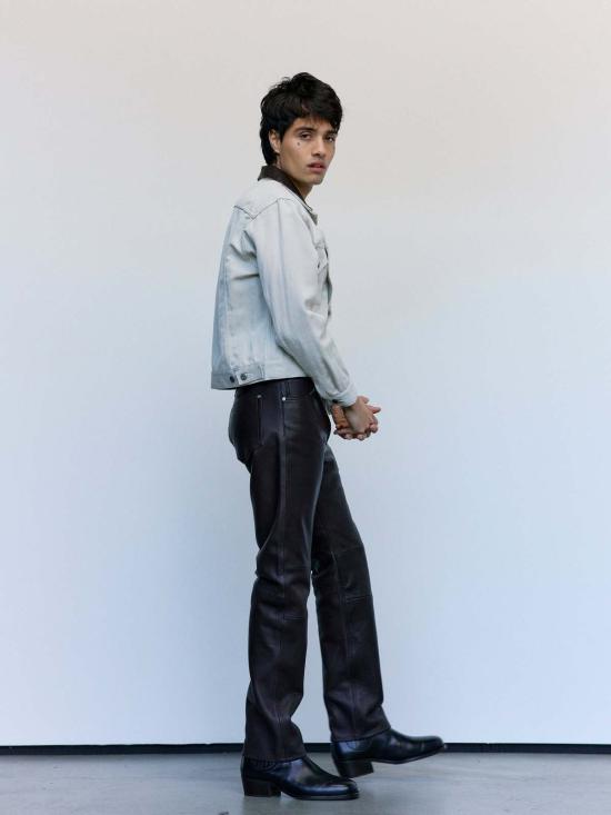  더 레터스 데님 자켓 레터스 아이보리 울 리넨 트윌 트러커 재킷 - THE LETTERS