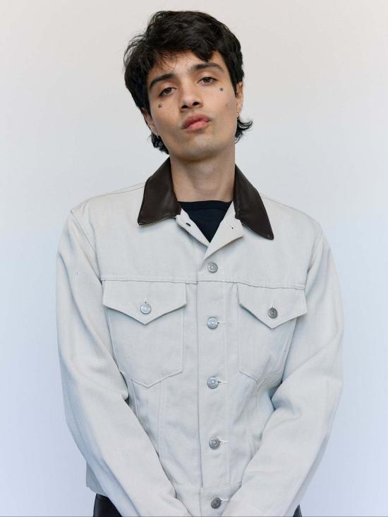  더 레터스 데님 자켓 레터스 아이보리 울 리넨 트윌 트러커 재킷 - THE LETTERS