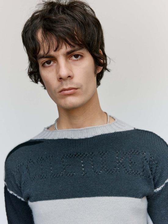  세실 툴켄스 스웨터 실버 & 유니폼 그레이 울 포인텔 갠지 룰렛