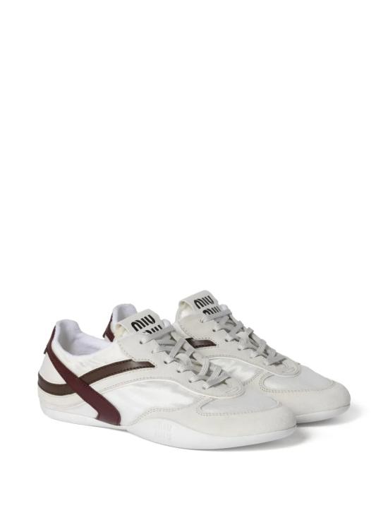 26SS 미우미우 짐나지움 테크니컬 소재 및 스웨이드 스니커즈 5E428E 71LF0X97 Bordeaux - MIU MIU