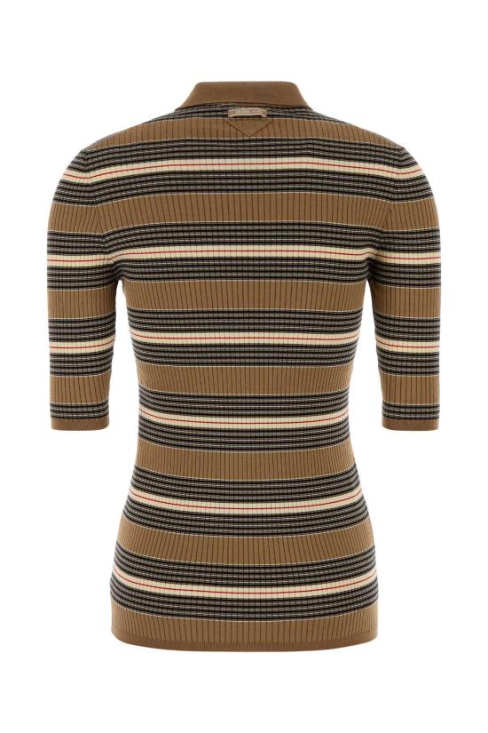 25FW 프라다 폴로 티셔츠 P24R2USOOO17KJ F0040 Stripped - PRADA