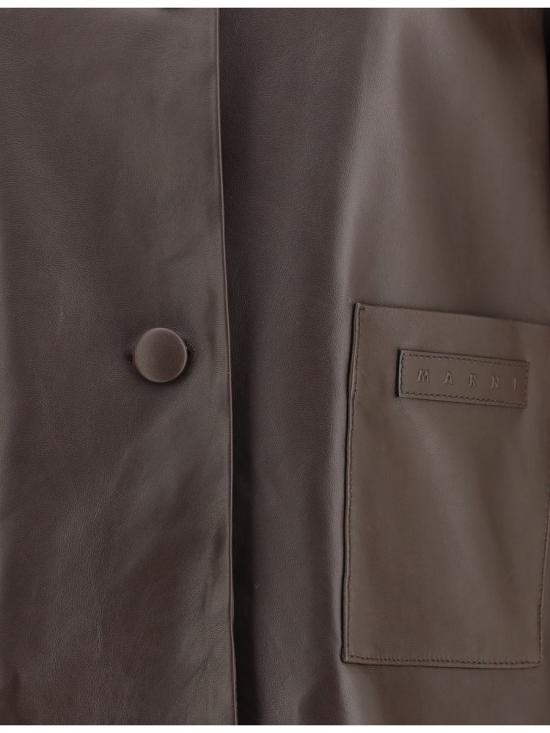 26SS 마르니 가죽 자켓 GIMX0314QUULA736 00M75 BROWN - MARNI