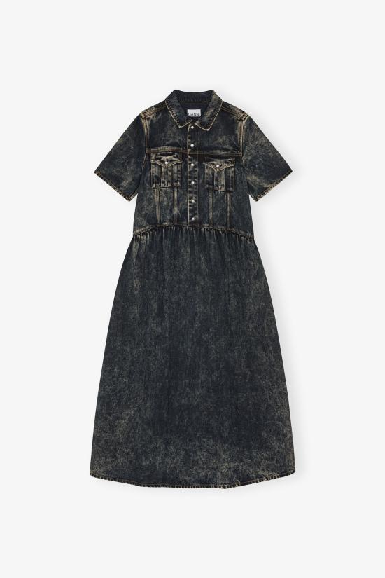  가니 미디 원피스 J1757 055 BLACK WASHED DOM
