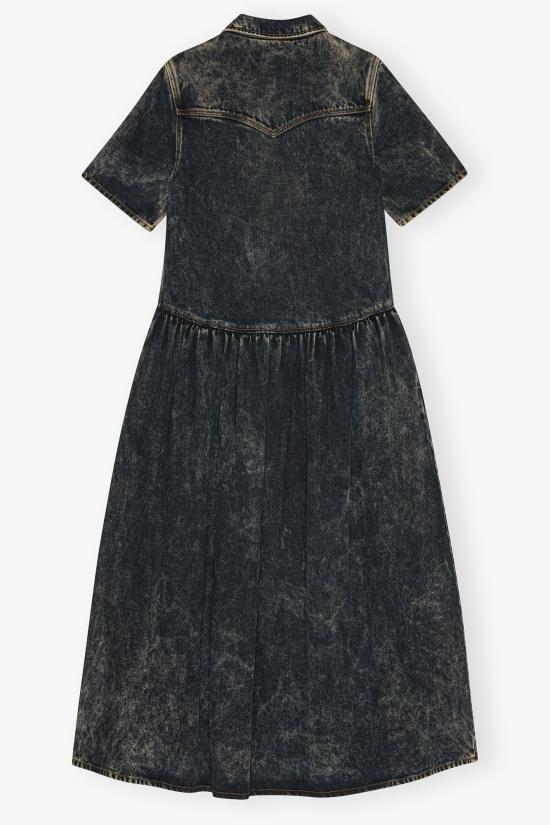  가니 미디 원피스 J1757 055 BLACK WASHED DOM - GANNI