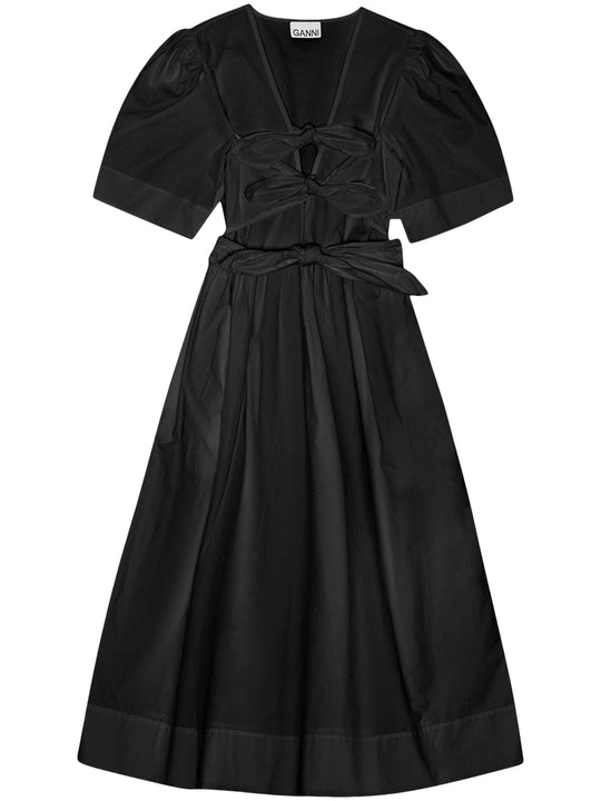 26SS 가니 스트레치 코튼 드레스 W0842 099 BLACK DOM