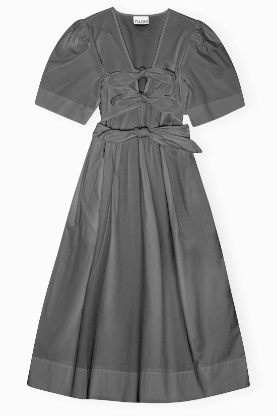 26SS 가니 스트레치 코튼 드레스 W0842 099 BLACK DOM