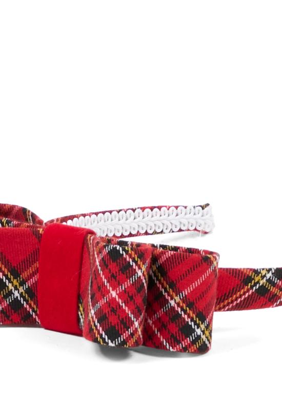 25FW [키즈] Nennè studio 헤어 액세서리 MINNU ROSSO TARTAN PICCOLO RED - OTHER BRANDS