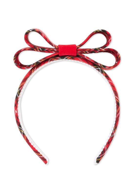 25FW [키즈] Nennè studio 헤어 액세서리 MINNU ROSSO TARTAN PICCOLO RED - OTHER BRANDS
