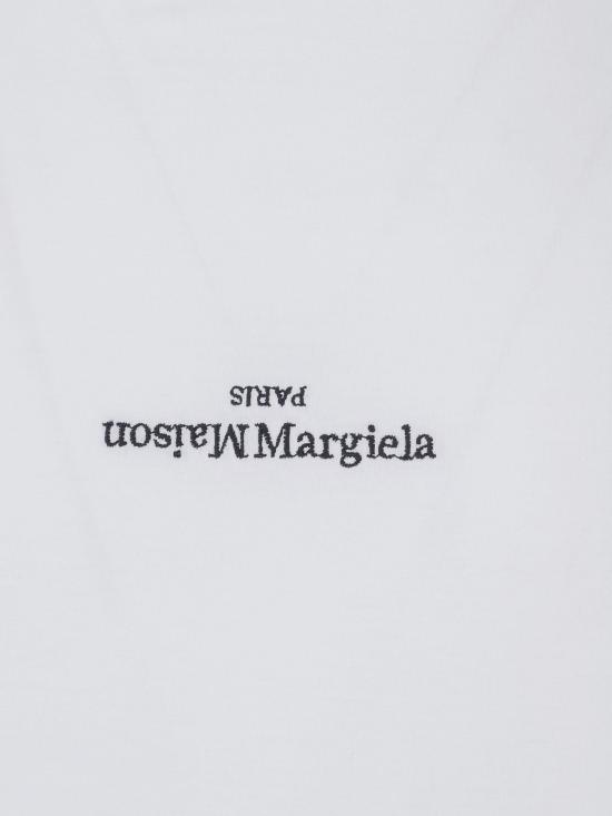 25FW 마르지엘라 디스토티드 로고 티셔츠 S30GC0701S22816 994 WHITE BLACK - MAISON MARGIELA