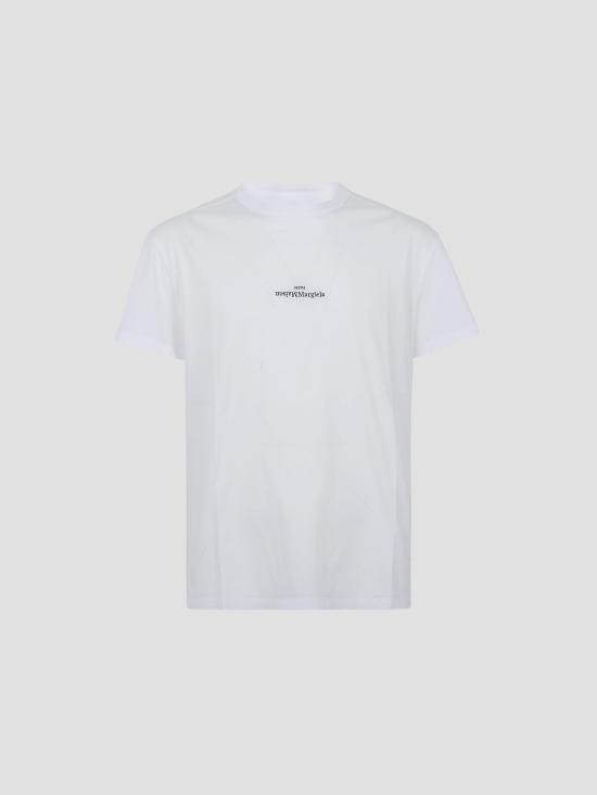 25FW 마르지엘라 디스토티드 로고 티셔츠 S30GC0701S22816 994 WHITE BLACK