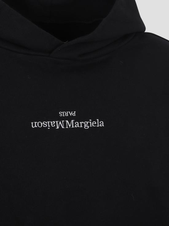 25FW 마르지엘라 업사이드 다운 자수 로고 후드 S50GU0167S25503 962 BLACK WHITE - MAISON MARGIELA