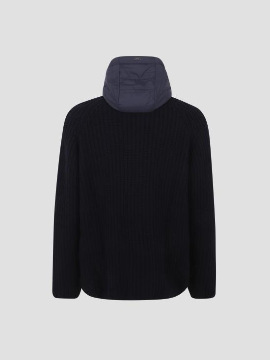 25FW 에르노 콘 스티치 울 가디건 MC000150U70016 9200 BLUE - HERNO