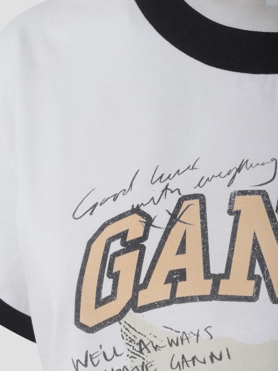 25FW 가니 반팔 티셔츠 T4336 151 BRIGHT WHITE - GANNI