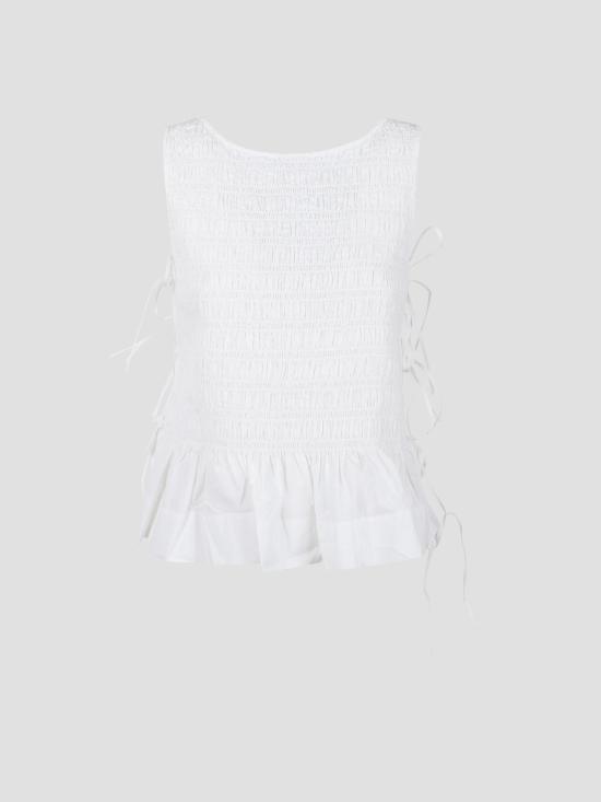 25FW 가니 블라우스 W0886 151 BRIGHT WHITE