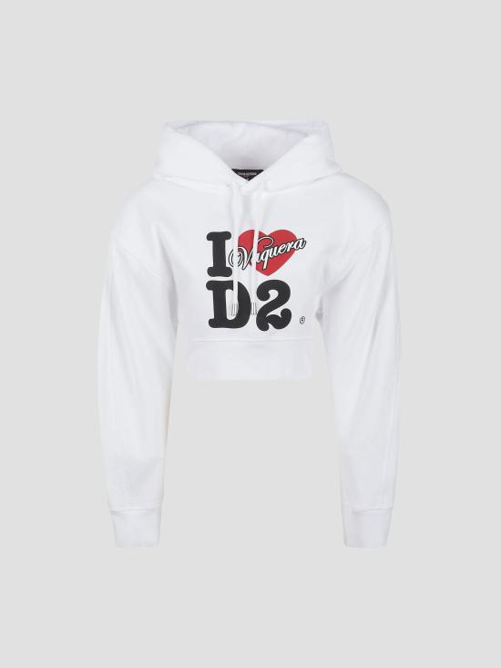 25FW 디스퀘어드2 후드 티셔츠 S72GU0501S25516 100 WHITE