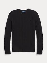 25FW 폴로 랄프로렌 폴로 자수 케이블 니트 스웨터 211972115 007 POLO BLACK