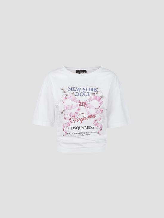 25FW 디스퀘어드2 반팔 티셔츠 S72GD0590D20020 100 WHITE