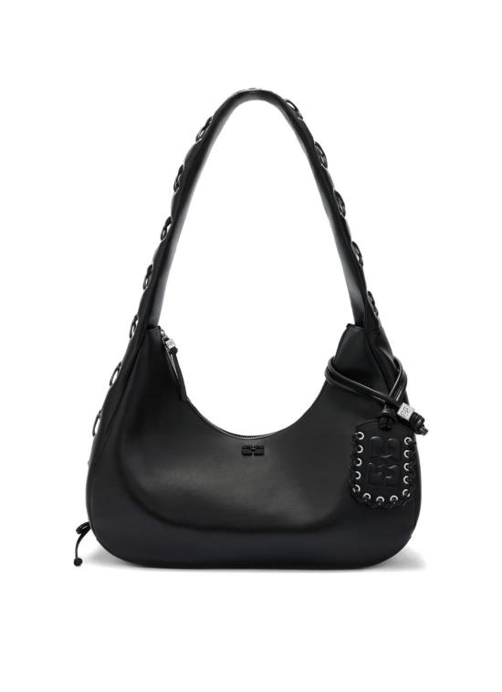 25FW 가니 미디움 레이스 호보백 A7295 099 BLACK