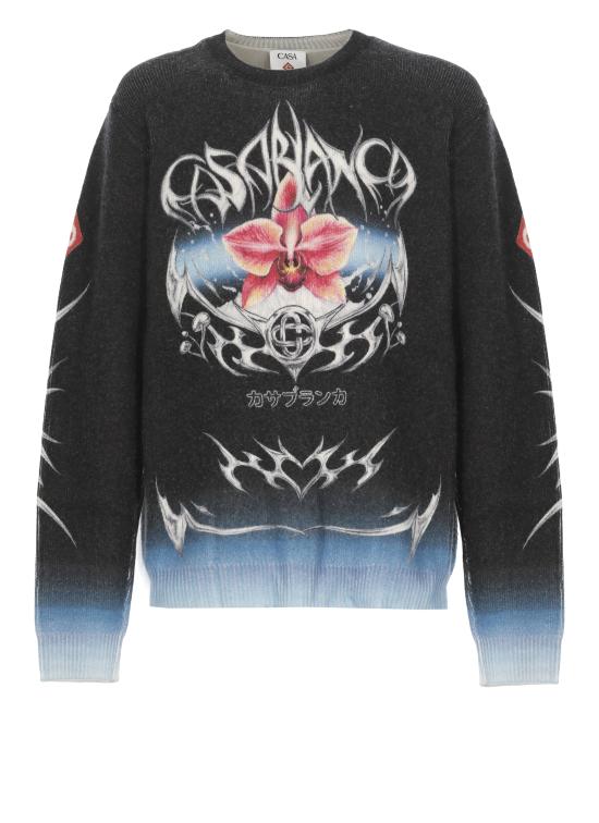 25FW 카사블랑카 스웨터 MAW25KW116601 CASHMERE Black