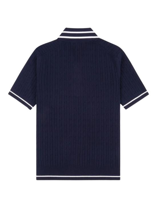 25FW 스포티앤리치 폴로 티셔츠 TO068621302BL107 DARK NAVY WHITE - SPORTY & RICH