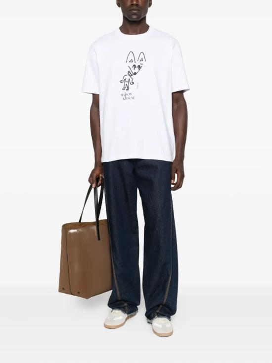 25FW 메종키츠네 파티 폭스 컴포트 티셔츠 PM00116KJ7025 P100 WHITE - MAISON KITSUNE